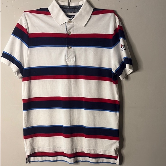 Chaps Red and Blue Polo Shirt Classic Striped Design - Picture 7 of 14